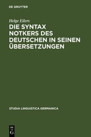 Cover von Die Syntax Notkers des Deutschen in seinen Übersetzungen