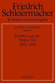 Cover von Schriften aus der Stolper Zeit (1802-1804)