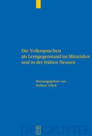 Cover von Die Volkssprachen als Lerngegenstand im Mittelalter und in der frühen Neuzeit