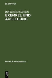 Cover von Exempel und Auslegung