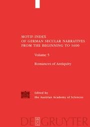 Cover von Motif Index of German Secular Narratives form the Beginning to 1400 Bd 5