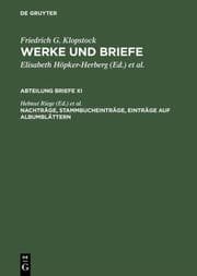 Cover von Nachträge, Stammbucheinträge, Einträge auf Albumblättern