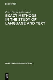 Cover von Exact Methods in the Study of Language and Text