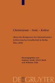 Cover von Christentum, Staat, Kultur