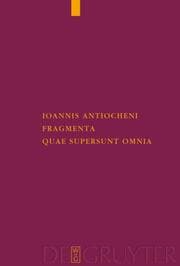 Cover von Ioannis Antiocheni fragmenta quae supersunt omnia