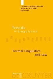 Cover von Formal Linguistics and Law
