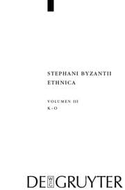 Cover von Stephani Byzantii Ethnica.Volumen III: Kappa - Omikron