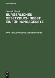 Cover von Einleitung und Allgemeiner Theil