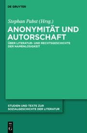 Cover von Anonymität und Autorschaft