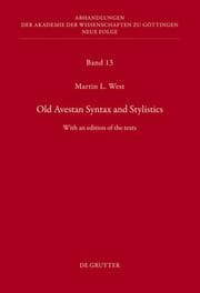 Cover von Old Avestan Syntax and Stylistics