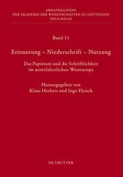 Cover von Erinnerung, Niederschrift, Nutzung
