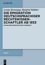 Cover von Die Emigration deutscher Rechtswissenschaftler ab 1933