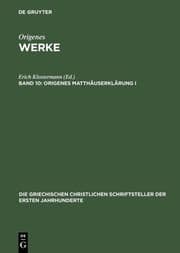 Cover von Origenes Matthäuserklärung I