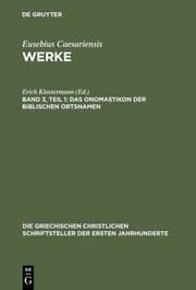 Cover von Das Onomastikon der biblischen Ortsnamen