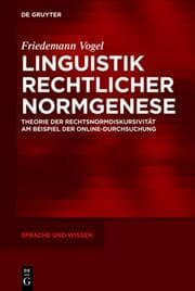 Cover von Linguistik rechtlicher Normgenese