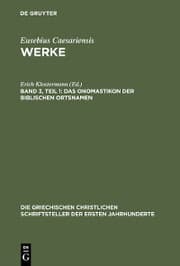 Cover von Das Onomastikon der biblischen Ortsnamen