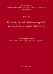 Cover von Die orientalische Gelehrtenrepublik am Vorabend des Ersten Weltkrieges