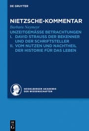 Cover von Kommentar zu Nietzsches 'Unzeitgemässen Betrachtungen'