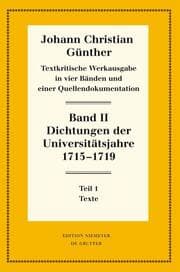 Cover von Dichtungen der Universitätsjahre 1715-1719