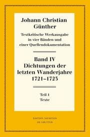 Cover von Dichtungen der letzten Wanderjahre 1721-1723