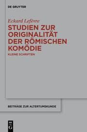 Cover von Kleine Schriften zur römischen Komödie