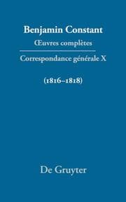 Cover von Correspondance générale (1815-1817)