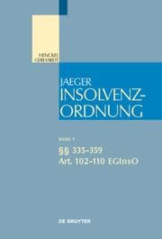 Cover von Insolvenzordnung 9: §§ 335-359 Art. 102-110 EGInsO
