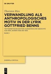 Cover von Gottfried Benns anthropologisches Denkmotiv der 'Verwandlung'
