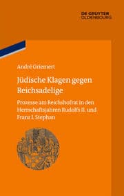 Cover von Jüdische Klagen gegen Reichsadelige