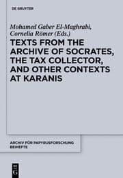 Cover von Texts from the 'Archive' of Socrates, the Tax Collector, and Other Contexts at Karanis