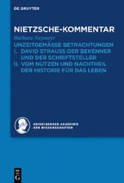 Cover von Kommentar zu Nietzsches 'Unzeitgemässen Betrachtungen'