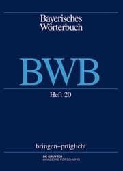 Cover von Bayerisches Wörterbuch (BWB) bringen - prüglicht