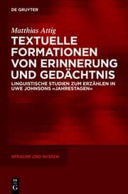 Cover von Textuelle Formationen von Erinnerung und Gedächtnis