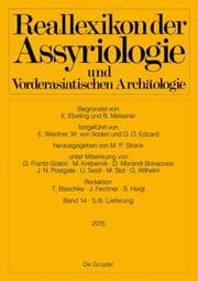Cover von Reallexikon der Assyriologie und Vorderasiatischen Archäologie 14 - Uqair, Tall al- Ut(a)-napisi(m)