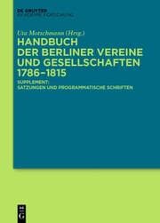 Cover von Handbuch der Berliner Vereine und Gesellschaften 1786-1815