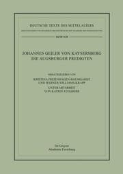 Cover von Johannes Geiler von Kaysersberg, Die Augsburger Predigten