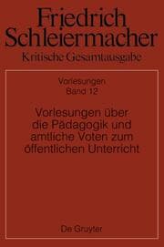 Cover von Vorlesungen über die Pädagogik und amtliche Voten zum öffentlichen Unterricht