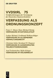 Cover von Verfassung als Ordnungskonzept