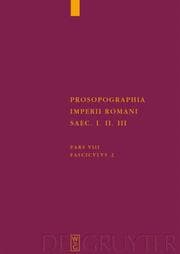 Cover von Prosopographia Imperii Romani (U/V-Z)