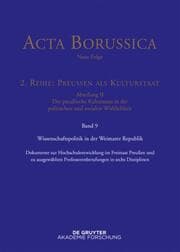 Cover von Wissenschaftspolitik in der Weimarer Republik