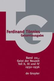 Cover von Ferdinand Tönnies: Gesamtausgabe (TG) 22: 1932-1936