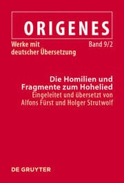 Cover von Die Homilien und Fragmente zum Hohelied