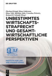 Cover von Unbestimmtes Wirtschaftsstrafrecht und gesamtwirtschaftliche Perspektiven