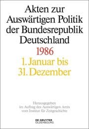 Cover von Akten zur Auswärtigen Politik der Bundesrepublik Deutschland 1986