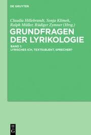 Cover von Grundfragen der Lyrikologie 1