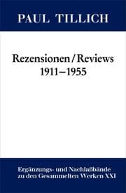 Cover von Rezensionen / Reviews 1911-1955