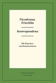 Cover von Nicodemus Frischlin: Korrespondenz