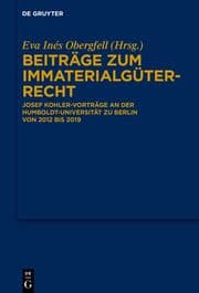 Cover von Beiträge zum Immaterialgüterrecht