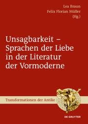 Cover von UNSAGBARKEIT (BRAUN/MUELLER) TA 59