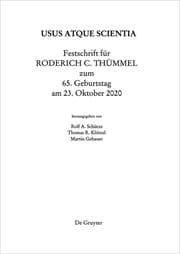 Cover von Festschrift für Roderich C. Thümmel zum 65. Geburtstag am 23.10.2020